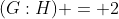 (G:H) = 2