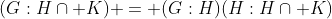(G:H\cap K) = (G:H)(H:H\cap K)
