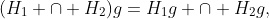 (H_1 \cap H_2)g=H_1g \cap H_2g,