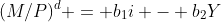 (M/P)^d = b_1i - b_2Y