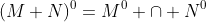 (M+N)^0=M^0 \cap N^0