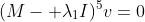 (M- \lambda_1I)^5v=0