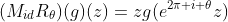 (M_{id}R_{\theta})(g)(z)=zg(e^{2\pi i \theta}z)