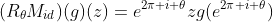 (R_{\theta}M_{id})(g)(z)=e^{2\pi i \theta}zg(e^{2\pi i \theta})