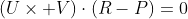 (U\times V)\cdot(R-P)=0