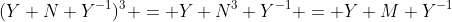 (Y N Y^{-1})^3 = Y N^3 Y^{-1} = Y M Y^{-1}