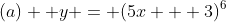 (a)  y = (5x + 3)^6