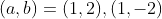 (a,b)=(1,2),(1,-2)