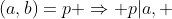 (a,b)=p \Rightarrow p|a, ~ p|b \Rightarrow p^2|a^2,~p^2|b^2
