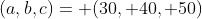 (a,b,c)= (30, 40, 50)