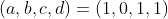 (a,b,c,d)=(1,0,1,1)