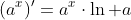 (a^x)'=a^x\cdot\ln a