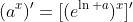 (a^x)^\prime=[(e^{\ln a})^x]^\prime