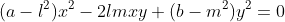 (a-l^2)x^2-2lmxy+(b-m^2)y^2=0