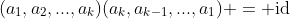 (a_1,a_2,...,a_k)(a_k,a_{k-1},...,a_1) = \text{id}