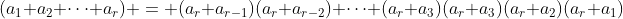 (a_1 a_2 \cdots a_r) = (a_r a_{r-1})(a_r a_{r-2}) \cdots (a_r a_3)(a_r a_3)(a_r a_2)(a_r a_1)