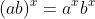 (ab)^x=a^xb^x