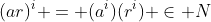 (ar)^{i} = (a^i)(r^i) \in N