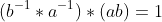 (b^{-1}*a^{-1})*(ab)=1