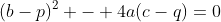 (b-p)^2 - 4a(c-q)=0