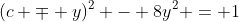 (c \mp y)^2 - 8y^2 = 1