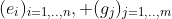 (e_i)_{i=1,..,n}, (g_j)_{j=1,..,m}