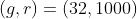 (g,r)=(32,1000)