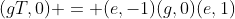 (gT,0) = (e,-1)(g,0)(e,1)