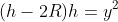 (h-2R)h=y^{2}