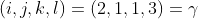 (i,j,k,l)=(2,1,1,3)=\gamma