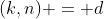 (k,n) = d