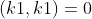 (k1,k1)=0