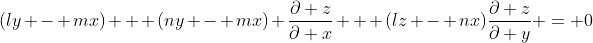 (ly - mx) + (ny - mx) \frac{\partial z}{\partial x} + (lz - nx)\frac{\partial z}{\partial y} = 0