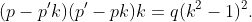 (p-p'k)(p'-pk)k=q(k^2-1)^2.