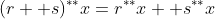 (r++s)^{**}x=r^{**}x++s^{**}x