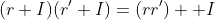 (r+I)(r'+I)=(rr')+ I