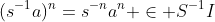 (s^{-1}a)^n=s^{-n}a^n \in S^{-1}I