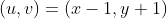 (u,v)=(x-1,y+1)