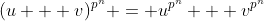 (u + v)^{p^n} = u^{p^n} + v^{p^n}