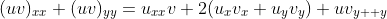 (uv)_{xx}+(uv)_{yy}=u_{xx}v+2(u_xv_x+u_yv_y)+uv_{y  y}