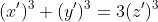 (x')^3+(y')^3=3(z')^3