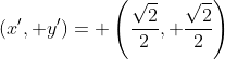 (x', y')= \left(\frac{\sqrt{2}}{2}, \frac{\sqrt{2}}{2}\right)