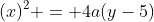 (x)^2 = 4a(y-5)