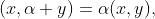 (x,\alpha y)=\alpha(x,y),