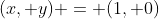(x, y) = (1, 0)