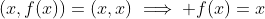 (x,f(x))=(x,x)\implies f(x)=x