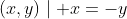 (x,y)\mid x=-y