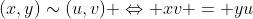 (x,y)\sim(u,v) \Leftrightarrow xv = yu