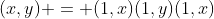 (x,y) = (1,x)(1,y)(1,x)