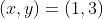 (x,y)=(1,3)